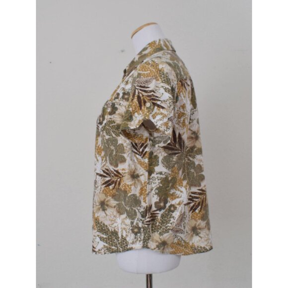 Vintage 90s Faded Button Down Jungle Shirt size‎ L - Picture 2 of 10